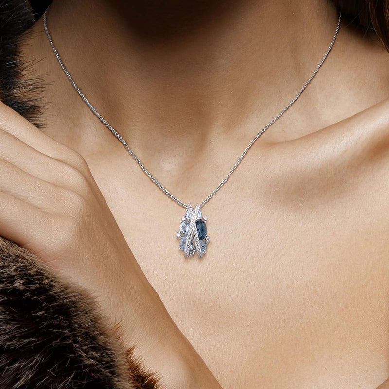 Santuzza 925 Sterling Silver Cubic Zirconia Twisted Pendant for Women - Image 4